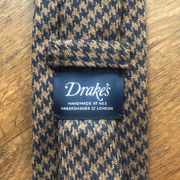 Drakes Other - Drake’s 100% Camel Hair Houndstooth Tie